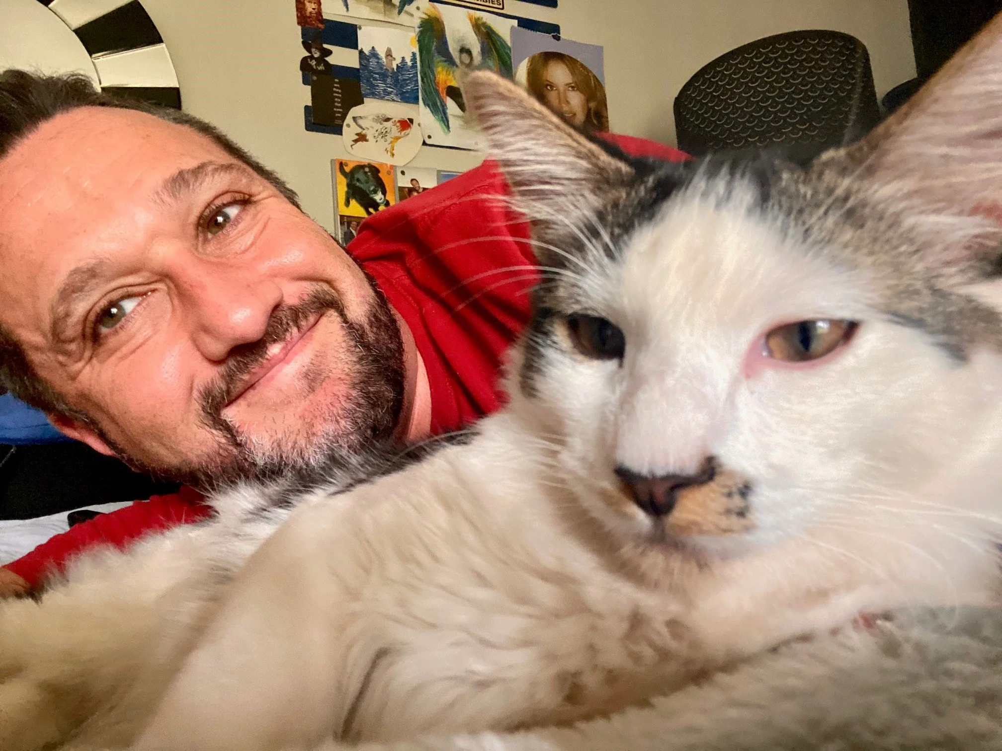 Nate with his cat Ollie